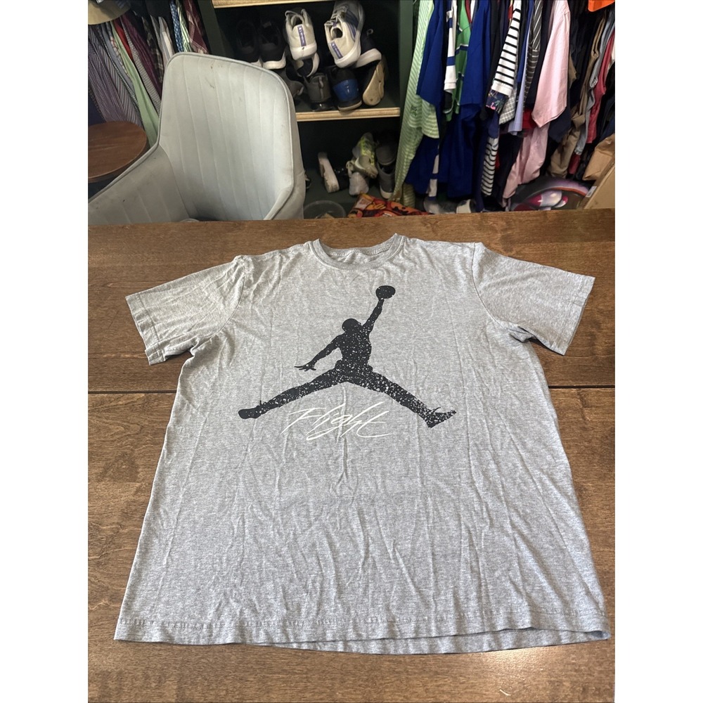 Air Jordan Mens Flight Shirt Size XL Gray Black White